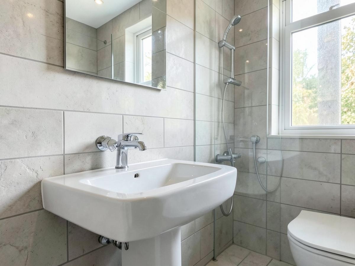 Refitted bathroom with new basin and shower