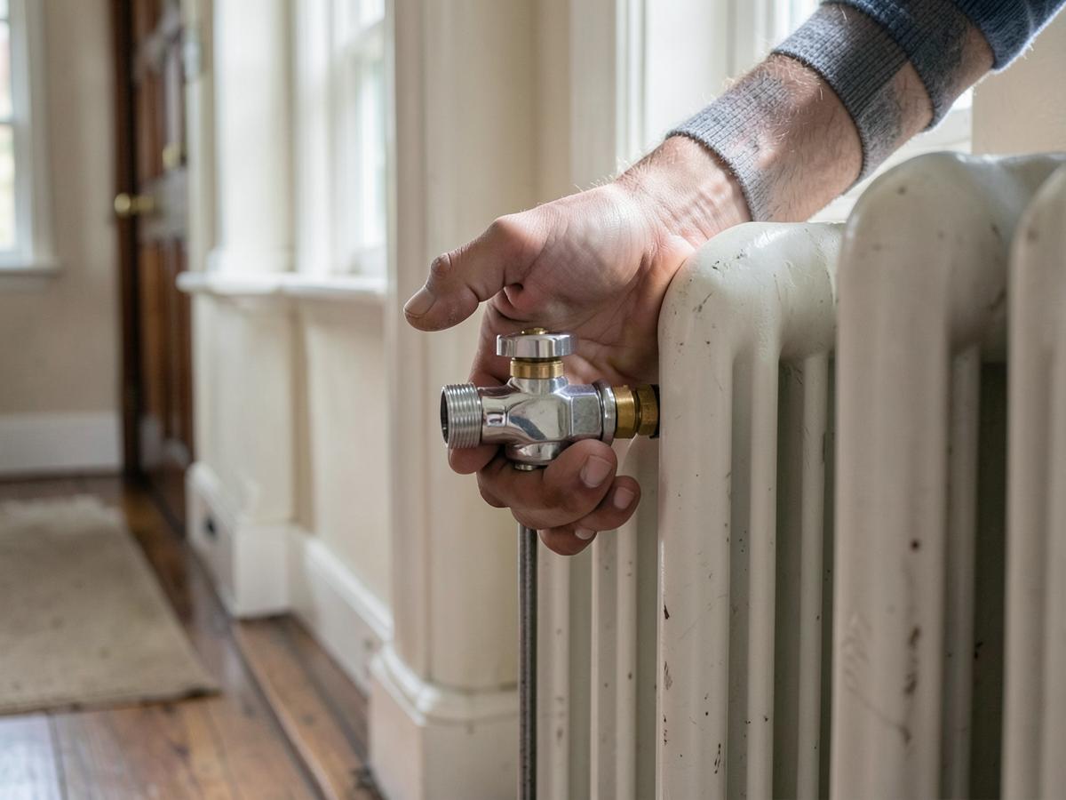 Fitting a radiator valve in a Manchester home